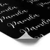 Minimalistischer Name der schwarzweißen Bezeichnu Poster (Ecke)