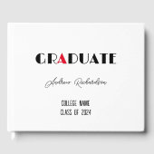 Minimalistischer Name des Abschlusses Gästebuch (Vorderseite)