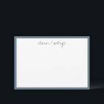 Minimalistischer Name des benutzerdefinierten blau Dankeskarte<br><div class="desc">Minimalistischer dunkler Misty Blue Border,  benutzerdefinierter Skriptname Dankeschön Karte</div>