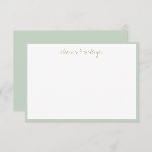 Minimalistischer Name des benutzerdefinierten Skri Dankeskarte (Vorne/Hinten)