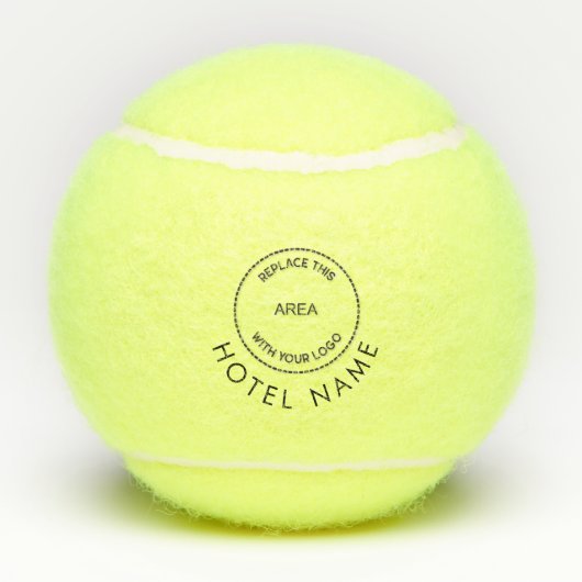 Minimalistischer Name des Hotels für ein benutzerd Tennisbälle (Rückseite)