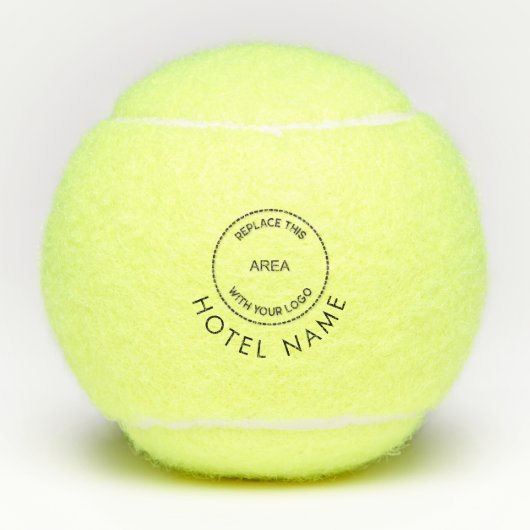 Minimalistischer Name des Hotels für ein benutzerd Tennisbälle (Vorderseite)