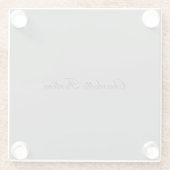 Minimalistischer Name des klassischen Handschrifte Glasuntersetzer (Rückseite)