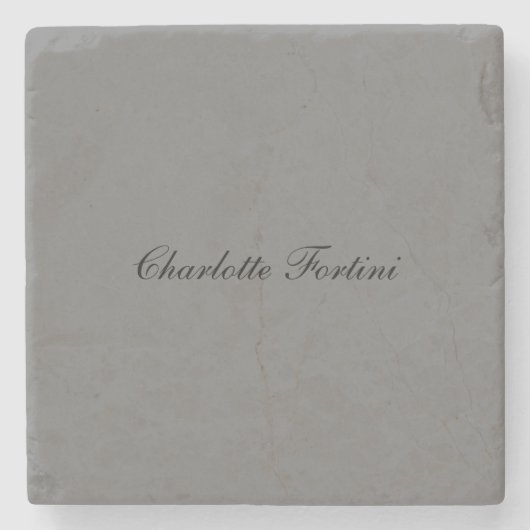 Minimalistischer Name des klassischen Handschrifte Steinuntersetzer (Vorderseite)