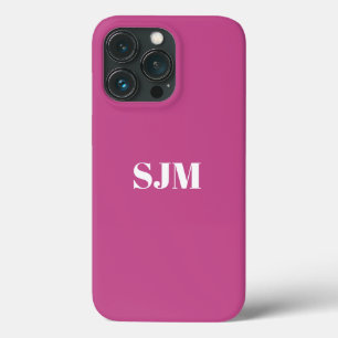 Minimalistischer Name des Monogrammes Maulbeerpink Case-Mate iPhone Hülle