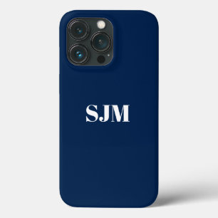 Minimalistischer Name des Monogramms blau und weiß Case-Mate iPhone Hülle