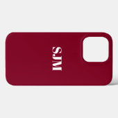 Minimalistischer Name des Monogramms bordeauxweiß Case-Mate iPhone Hülle (Rückseite (Horizontal))