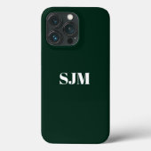 Minimalistischer Name des Monogramms dunkelgrün Case-Mate iPhone Hülle (Rückseite)
