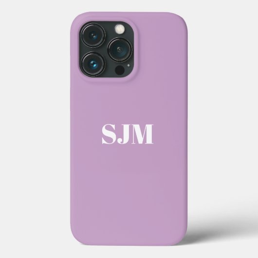 Minimalistischer Name des Monogramms lila weiß Case-Mate iPhone Hülle (Rückseite)