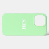 Minimalistischer Name des Monogramms Seebügelgrün Case-Mate iPhone Hülle (Rückseite (Horizontal))
