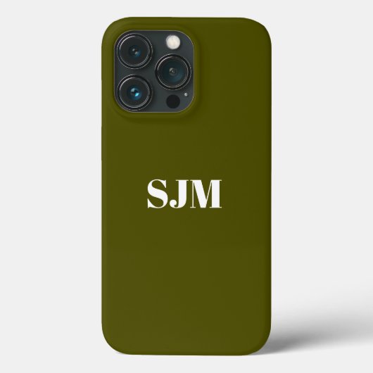 Minimalistischer Name des Olivmoogramms Olivgrün Case-Mate iPhone Hülle (Rückseite)