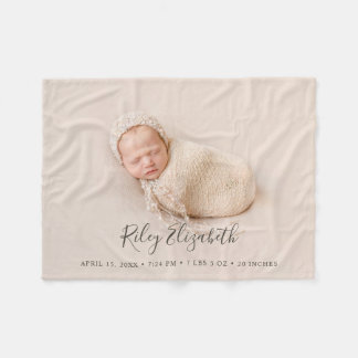 Minimalistischer Name des Säuglings Geburtsstaates Fleecedecke