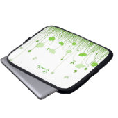 Minimalistischer Name für grüne und weiße Pflaumen Laptopschutzhülle (Vorne Knopf)