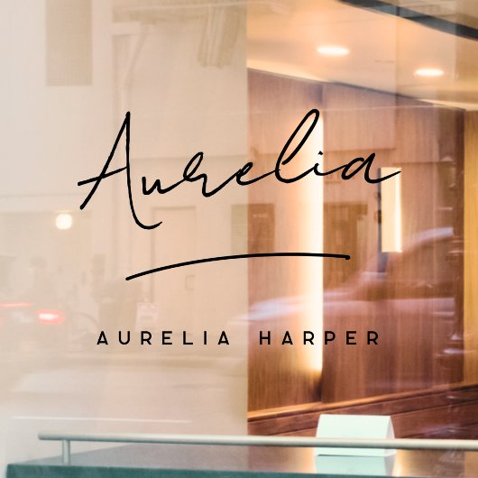 Minimalistischer Name für kleine Unternehmen Fensteraufkleber