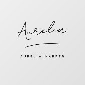 Minimalistischer Name für kleine Unternehmen Fensteraufkleber (Blatt)