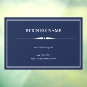 Minimalistischer Name für kleine Unternehmen Navy  Fensteraufkleber (Blatt 3)