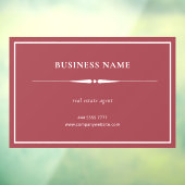 Minimalistischer Name für kleine Unternehmen weiß Fensteraufkleber (Blatt 3)