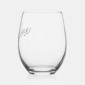 Minimalistischer Name für moderne Kalligrafie Weinglas Ohne Stiel (Links)