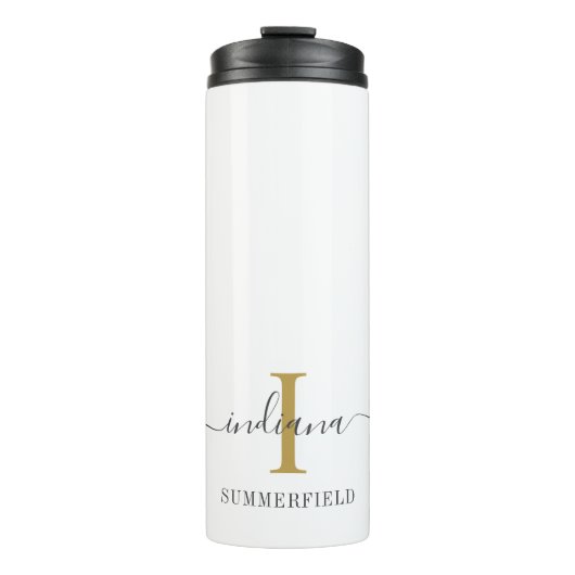 Minimalistischer Name für Monogram-Skripte Stilgra Thermosbecher (Vorderseite)