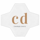 Minimalistischer Name für Monogramm aus weißem Gol Fußball (Flach)