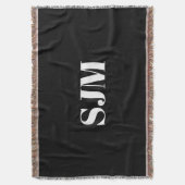 Minimalistischer Name für schwarze Monogramm Decke (Vorderseite Vertikal)