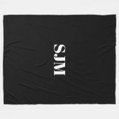 Minimalistischer Name für schwarze Monogramm Fleecedecke (Vorderseite (Horizontal))