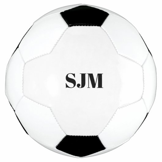 Minimalistischer Name für schwarze Monogramm Fußball (Vorderseite)