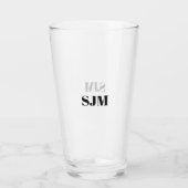Minimalistischer Name für schwarze Monogramm Glas (Rückseite)