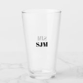 Minimalistischer Name für schwarze Monogramm Glas (Vorderseite)