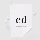 Minimalistischer Name für schwarze Monogramm Golfhandtuch (Insitu)