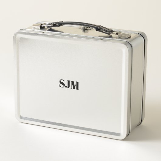 Minimalistischer Name für schwarze Monogramm Metall Brotdose (Rückseite)