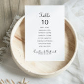 Minimalistischer Name Hochzeitstabelle 10 Sitzplan Einladung