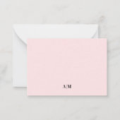 Minimalistischer Name Monogram Mitteilungskarte (Rückseite)
