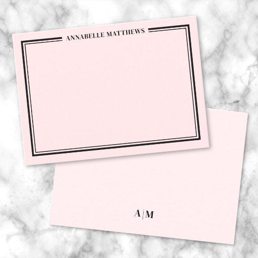 Minimalistischer Name Monogram Mitteilungskarte