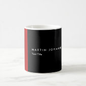 Minimalistischer Name Schwarz beruflich Kaffeetasse (Mittel)