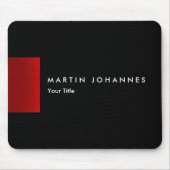 Minimalistischer Name Schwarz beruflich Mousepad (Vorne)