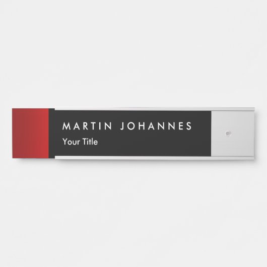 Minimalistischer Name Schwarz beruflich Türschild (Vorderseite )