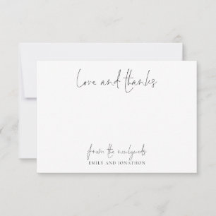 Minimalistischer Name Script Wedding Newlywe Viele Mitteilungskarte