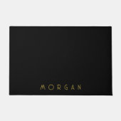 Minimalistischer Namensmonogramm Gold Schwarz Fußmatte (Vorderseite)