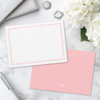 Minimalistischer Namensmonogramm mit rosafarbenem 