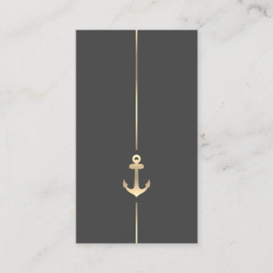 Minimalistischer Nautical-Gold-Anker Visitenkarte
