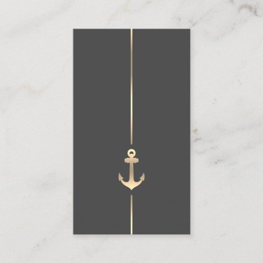 Minimalistischer Nautical-Gold-Anker Visitenkarte (Vorderseite)