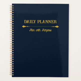 Minimalistischer Navy Blau Gold Planer