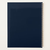 Minimalistischer Navy Blau Gold Planer (Rückseite)