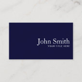 Minimalistischer Navy Blue Beruflich QR-Code Schli Visitenkarte (Vorderseite)