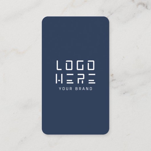 Minimalistischer Navy Blue QR Code Verbindung mit Visitenkarte (Rückseite)