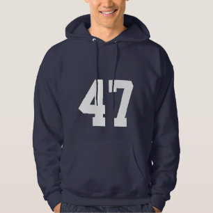 Minimalistischer Navyblauer Kapuzenpullover Nummer Hoodie