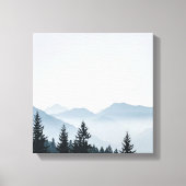 Minimalistischer nebliger Bergwald Leinwanddruck (Vorderseite)
