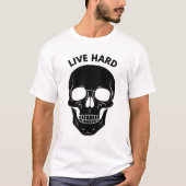 Minimalistischer Neon Glow Skull T - Shirt - Live (Vorderseite)