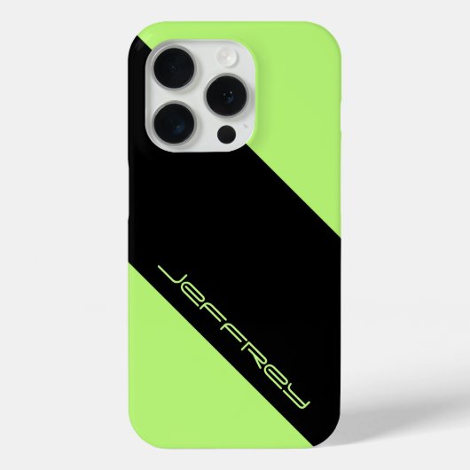 Minimalistischer Neongrüner und schwarzer Personal Case-Mate iPhone Hülle (Rückseite)